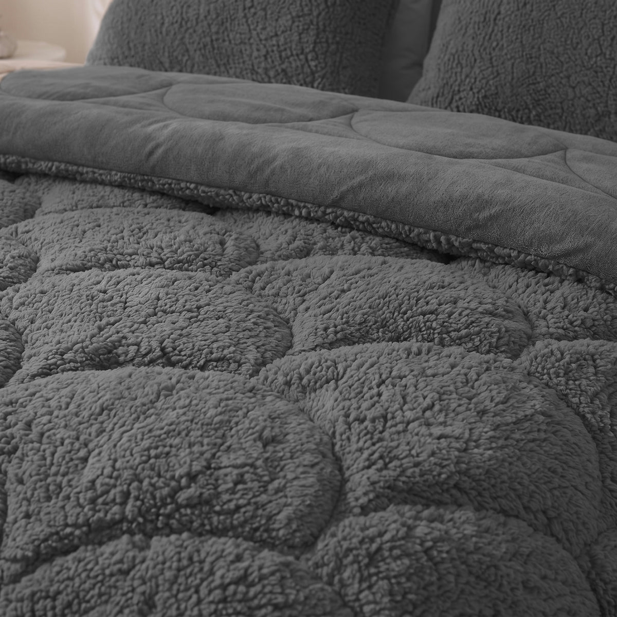 Zelesta Special Teddy Chenille Bettdecke – Anthrazit