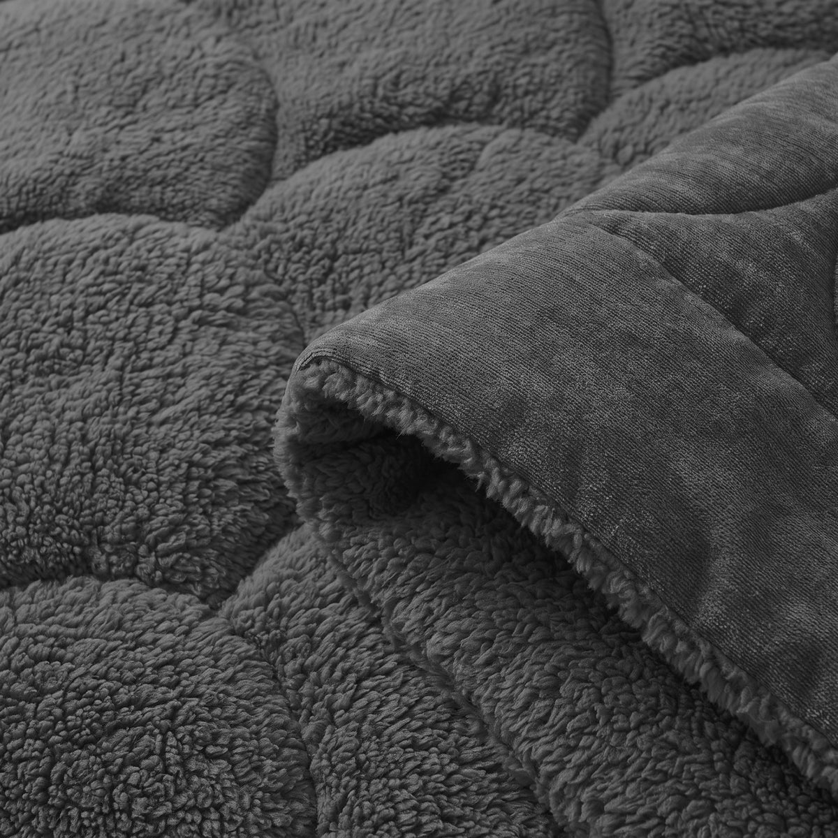 Zelesta Special Teddy Chenille Bettdecke – Anthrazit
