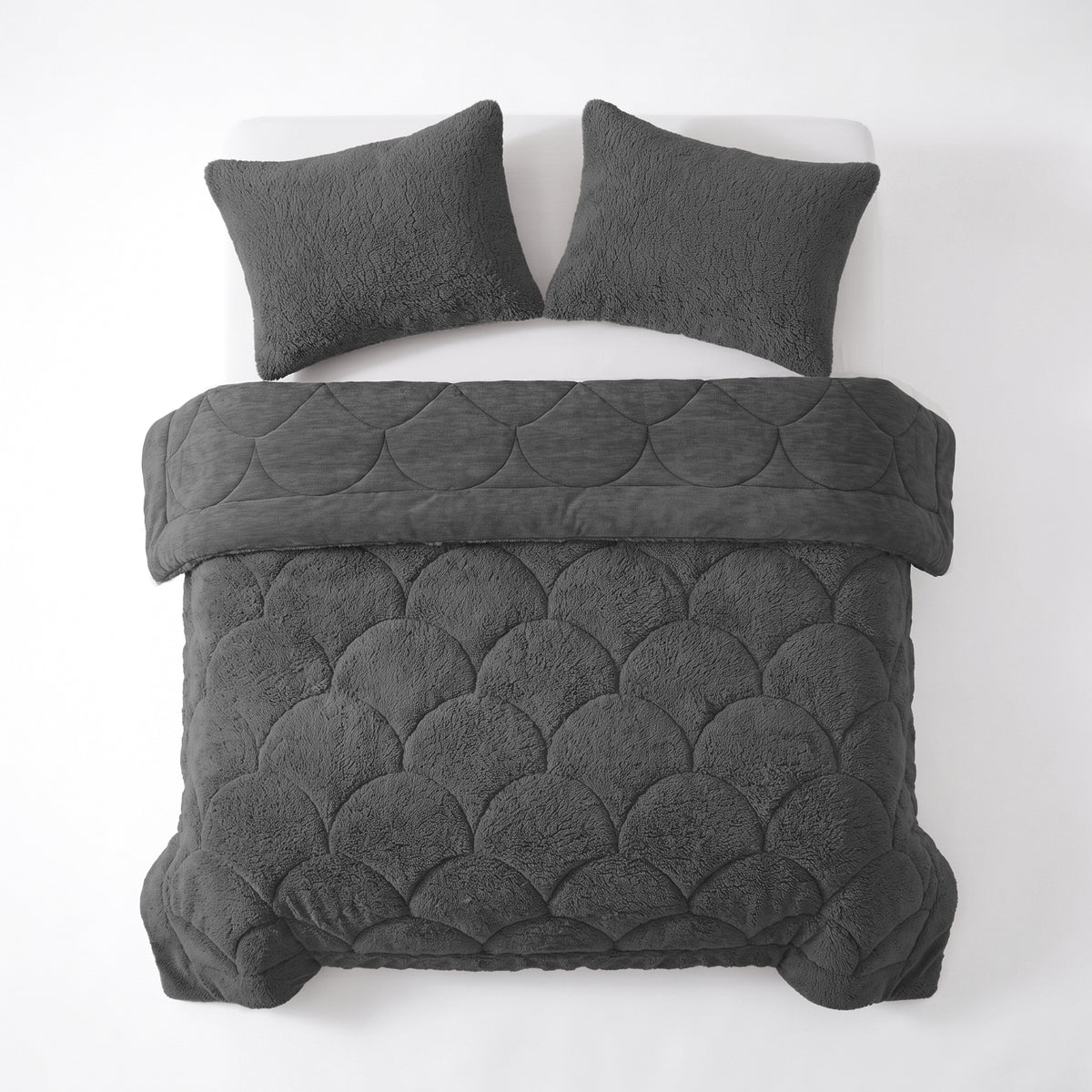 Zelesta Special Teddy Chenille Bettdecke – Anthrazit