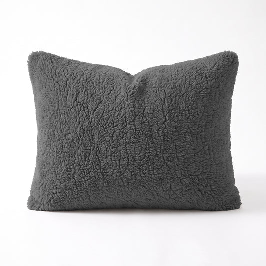 Zelesta Special Teddy Chenille Kissenbezüge Set Von 2 – Anthrazit