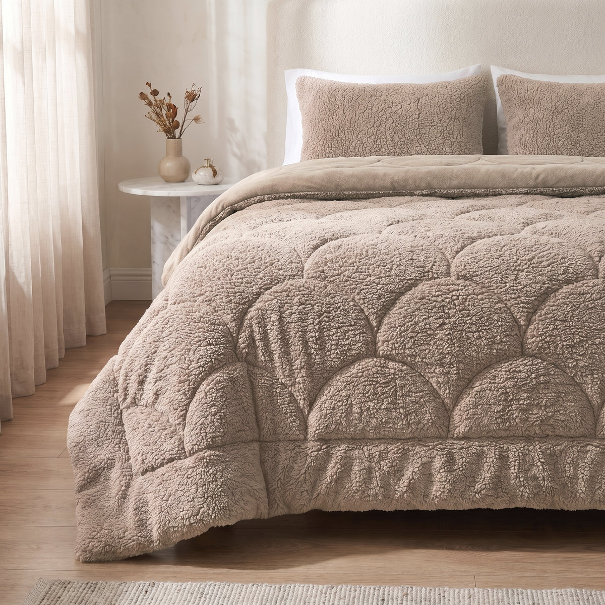 Zelesta Special Teddy Chenille Bettdecke – Altrosa