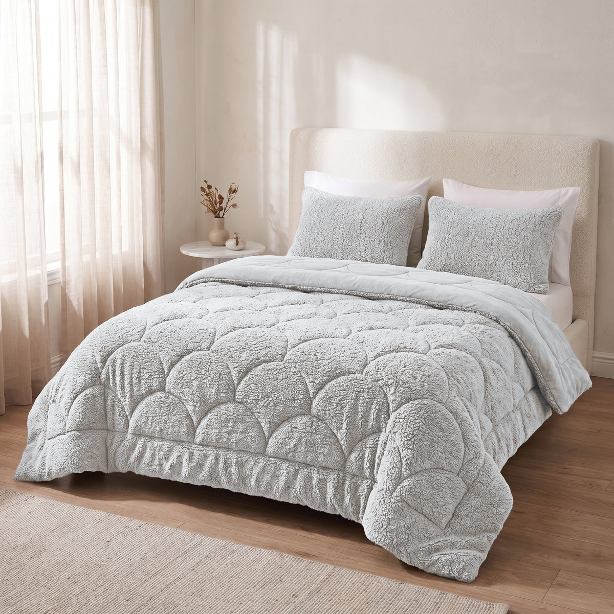 Zelesta Special Teddy Chenille Bettdecke – Grau