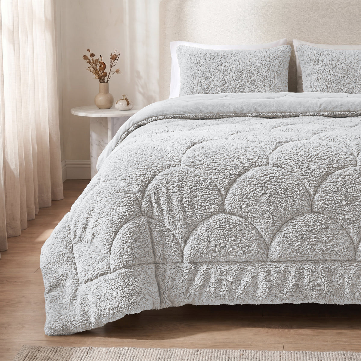 Zelesta Special Teddy Chenille Bettdecke – Grau