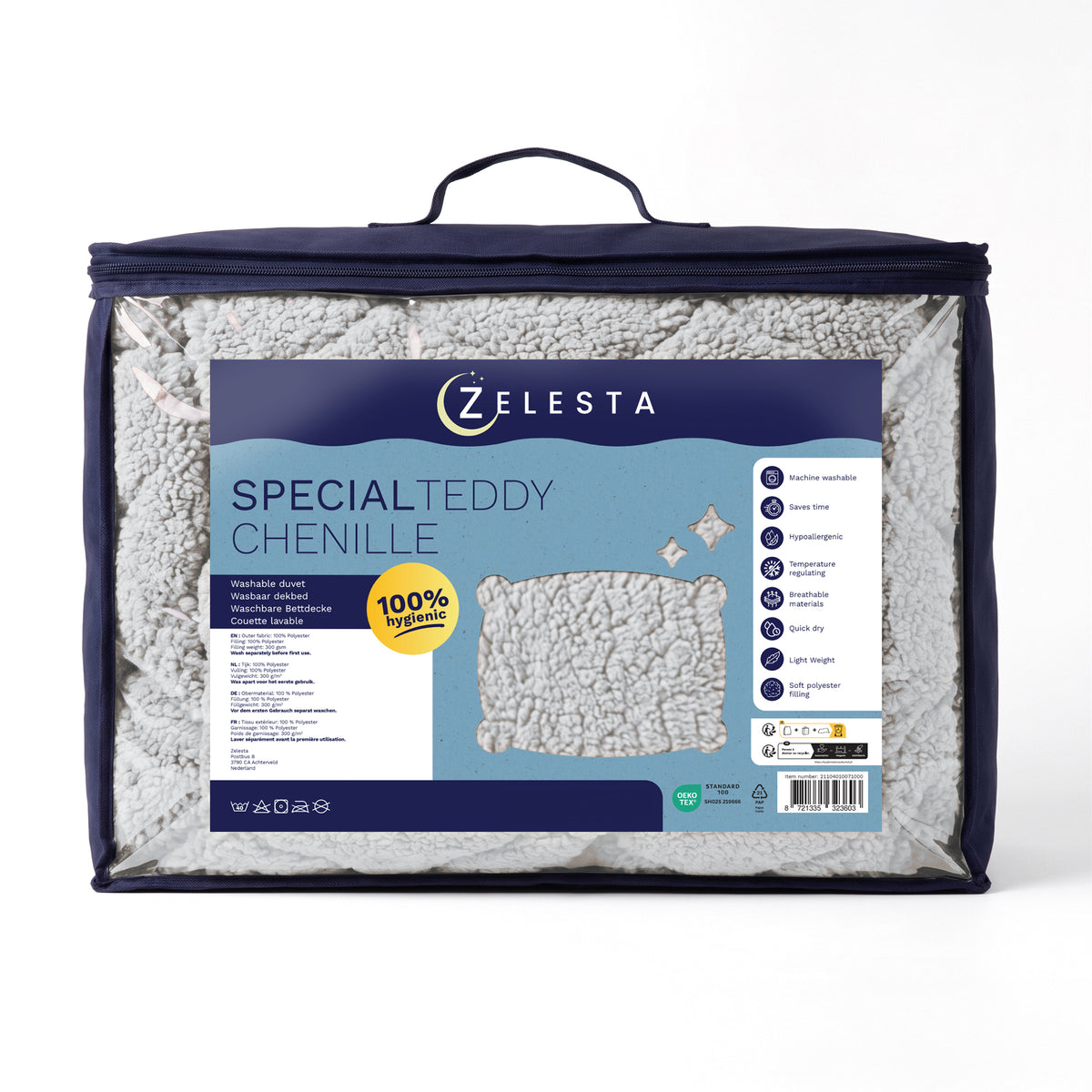 Zelesta Special Teddy Chenille Bettdecke – Grau