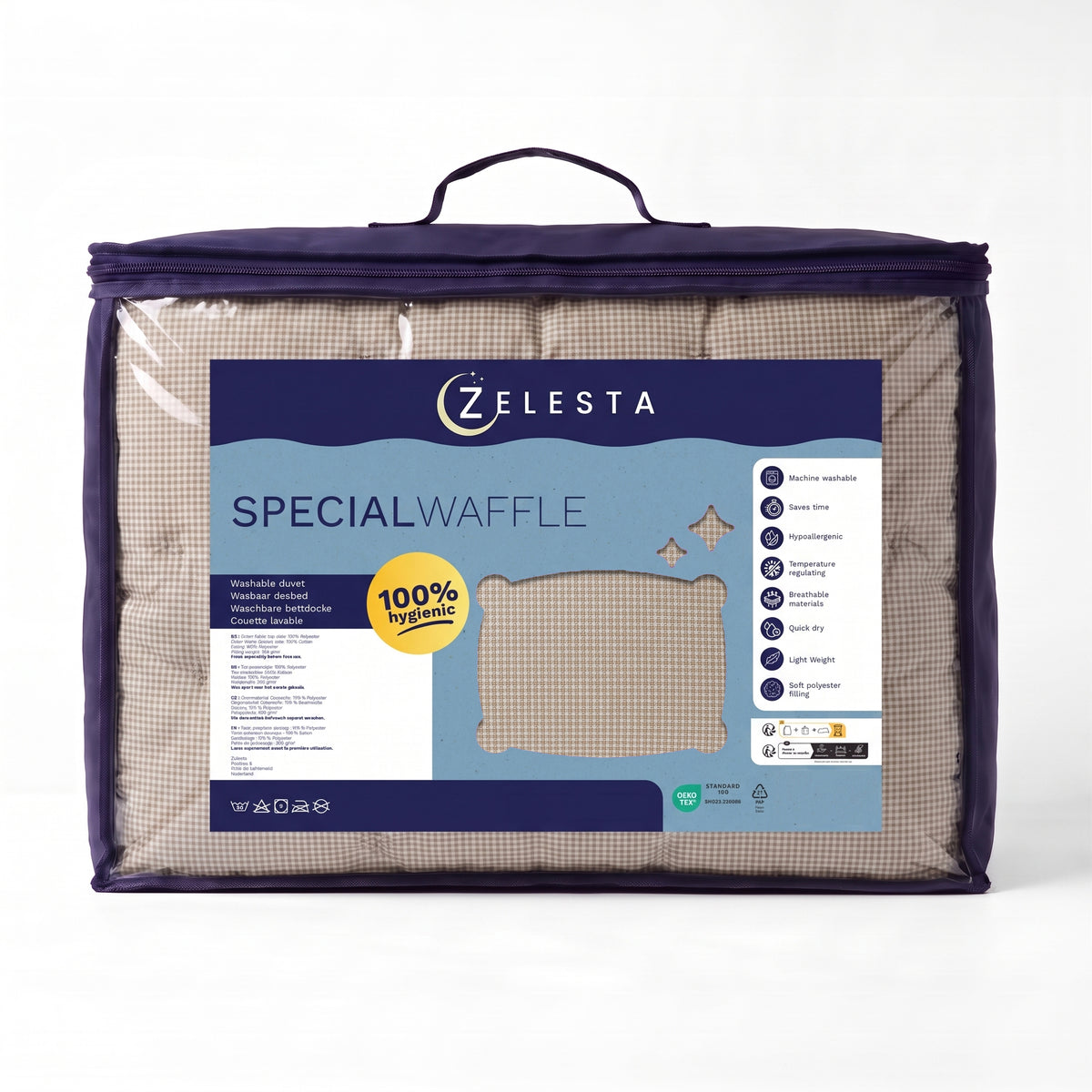 Zelesta Special Waffel-Percal-Bettdecke - Braun-Mix