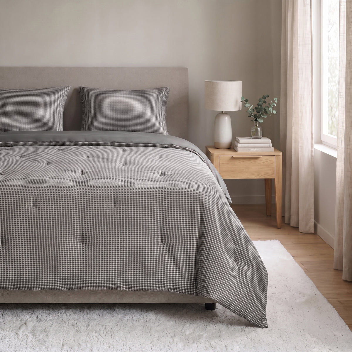 Zelesta Special Waffle Percal Duvet - Anthracite Mix