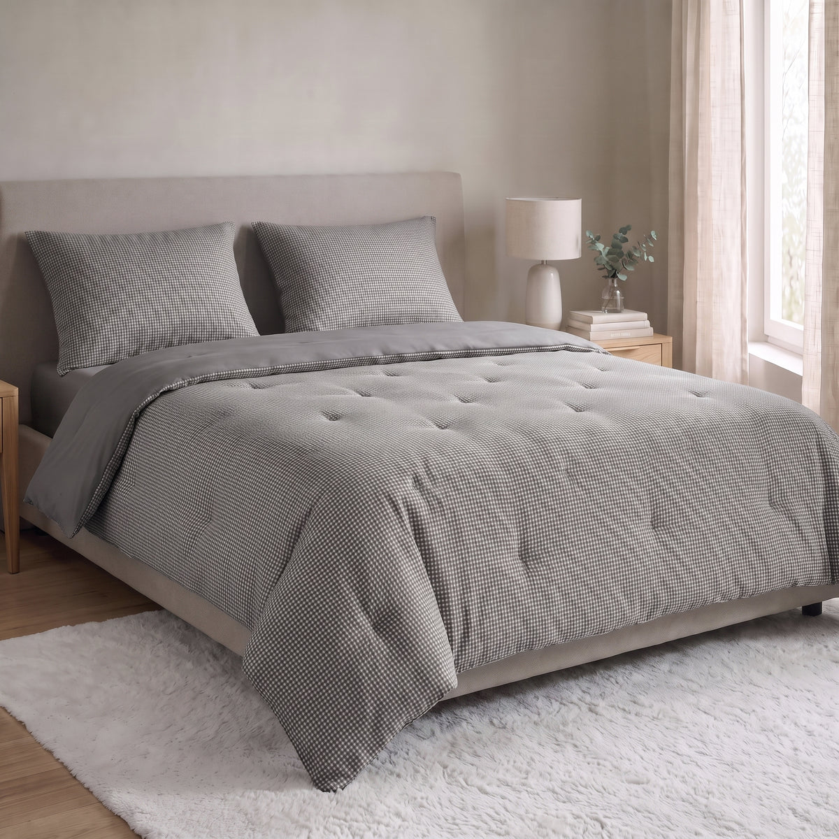 Zelesta Special Waffle Percal Duvet - Anthracite Mix