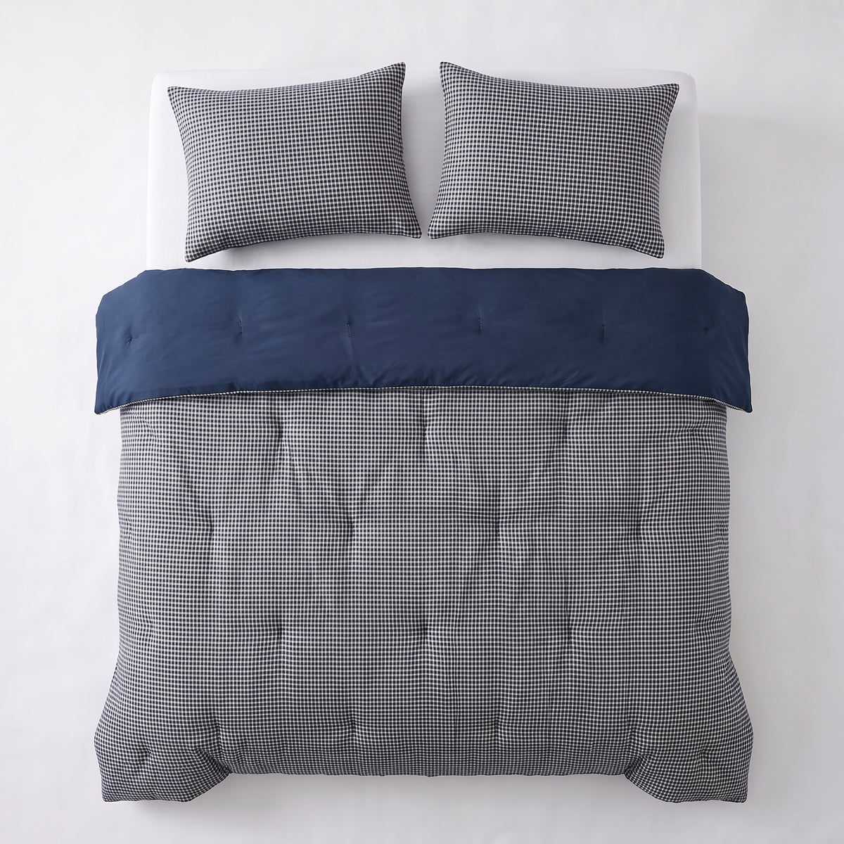 Zelesta Special Waffle Percal Pillowcase Set Of 2 - Marine Blue Mix