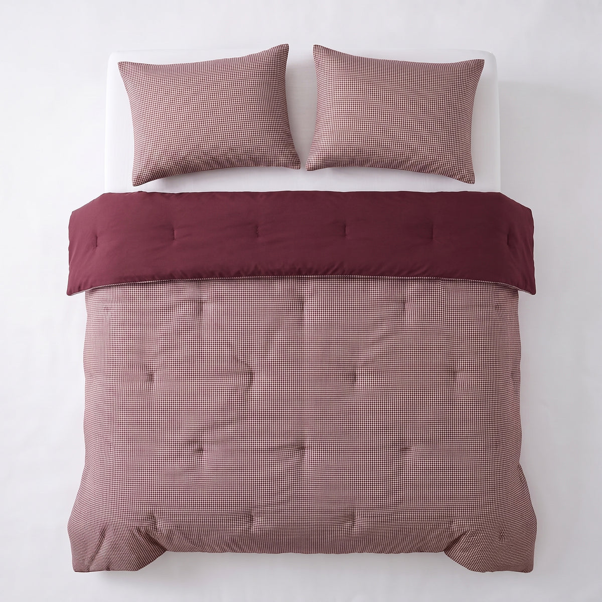 Zelesta Special Gaufrée en Percale Taies d'oreiller Lot de 2 - Mix Bordeaux