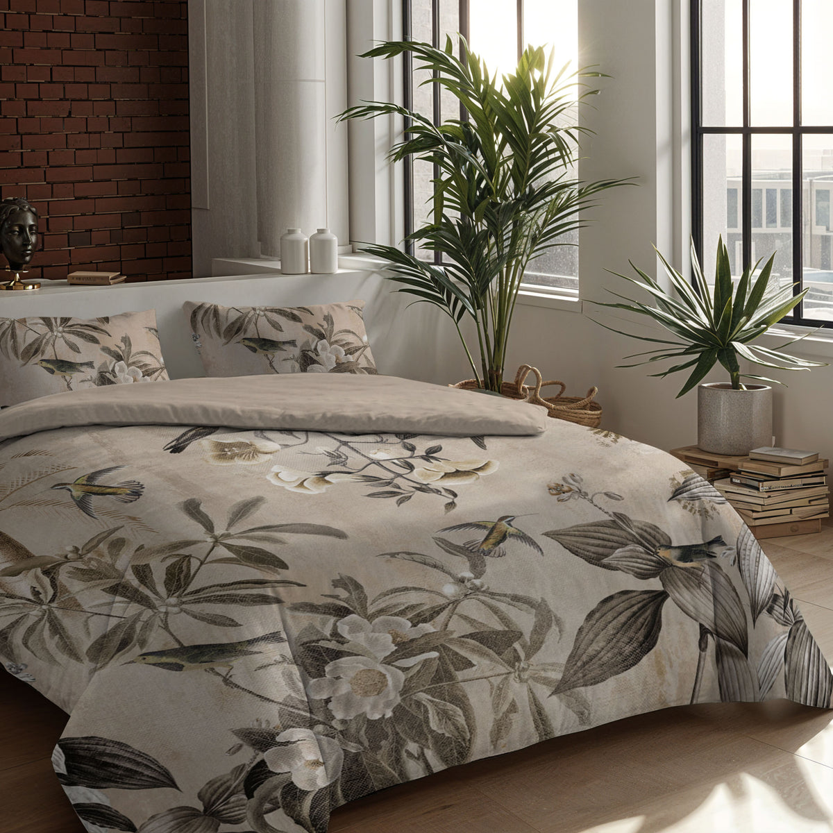 Zelesta Comfort Design Seamless Duvet - Vintage Birds Sand