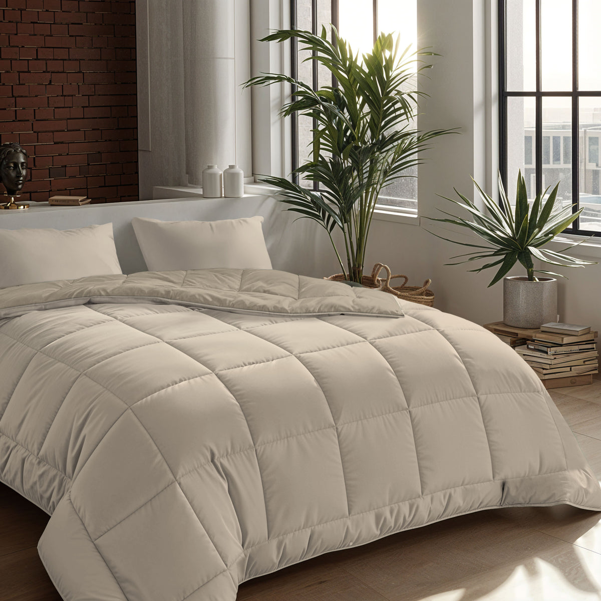 Zelesta Comfort Duo 4-Jahreszeiten Bettdecke - Beige & Taupe
