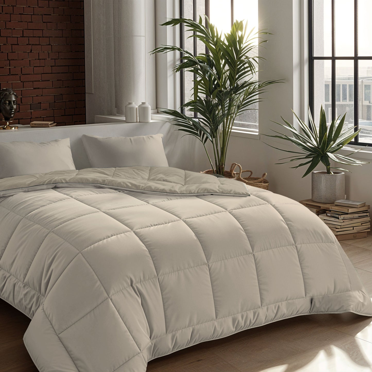 Couette Zelesta Comfort Duo - Taupe & Champagne