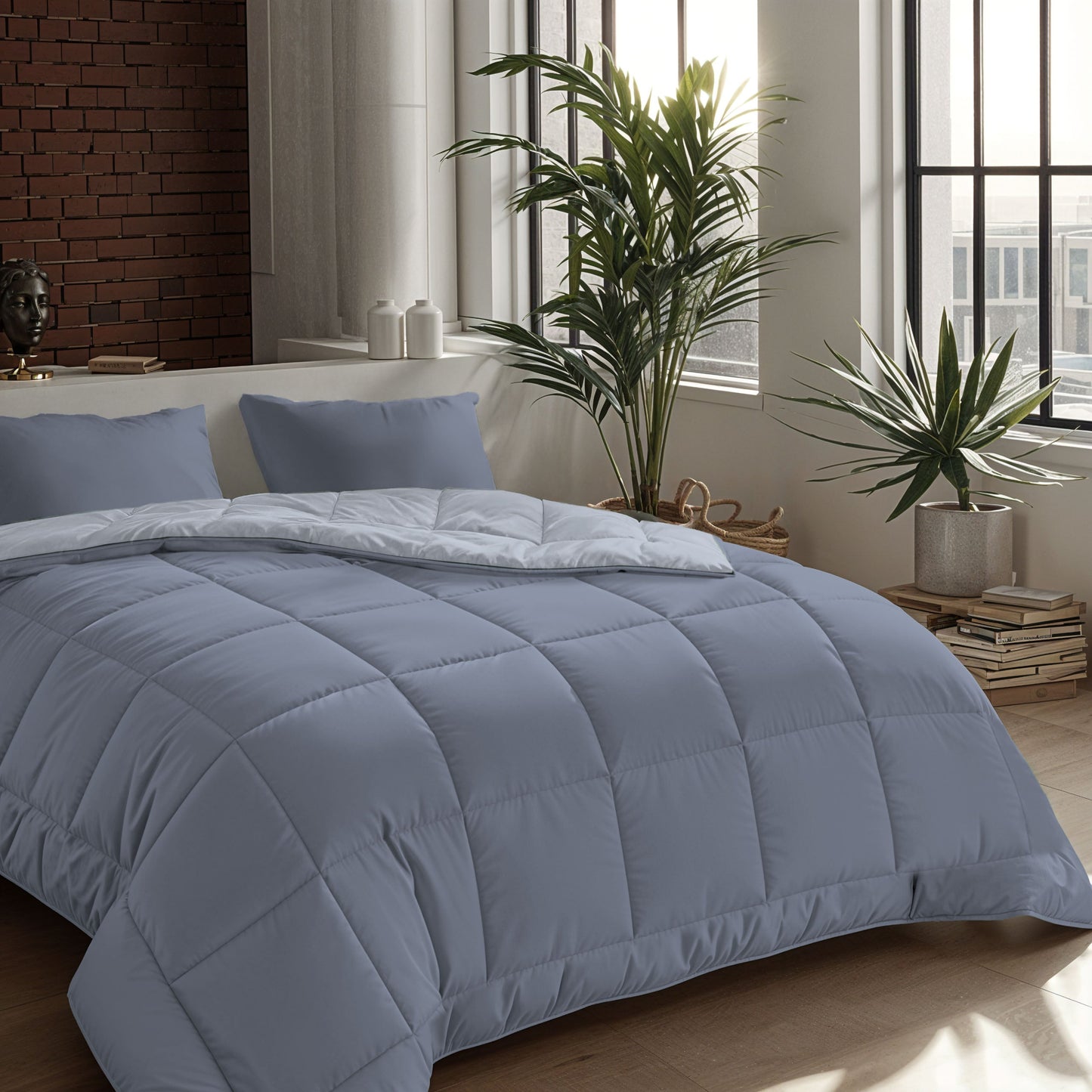 Taie d'oreiller Zelesta Comfort Duo - Bleu Glacé