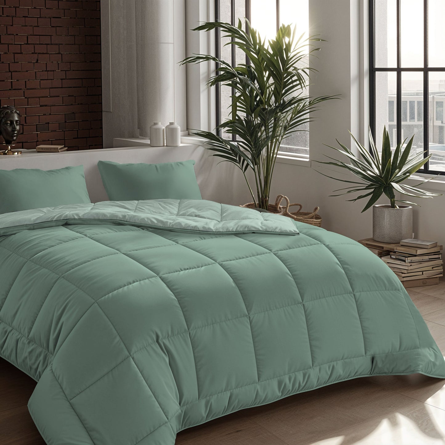 Couette Zelesta Comfort Duo - Vert Menthe & Vert Clair