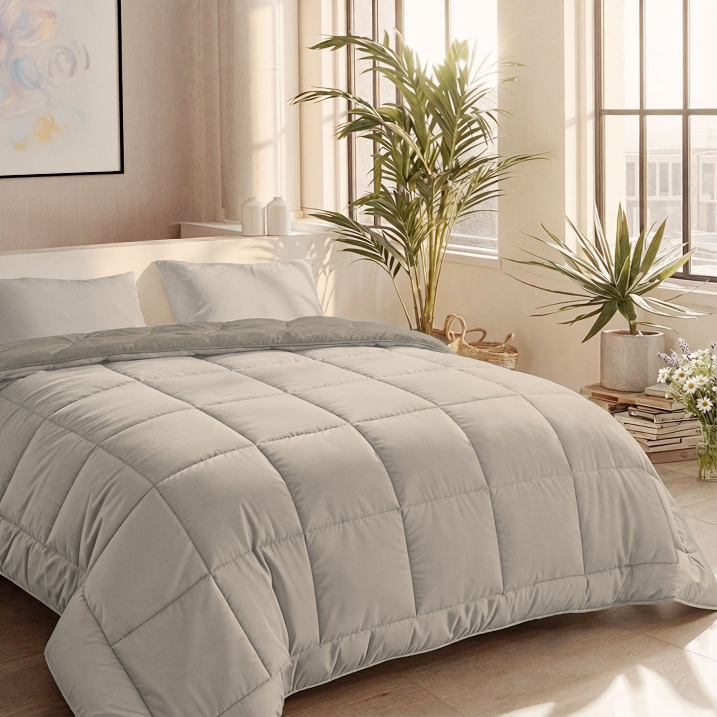 Couette d'été Zelesta Comfort Duo - Taupe & Champagne