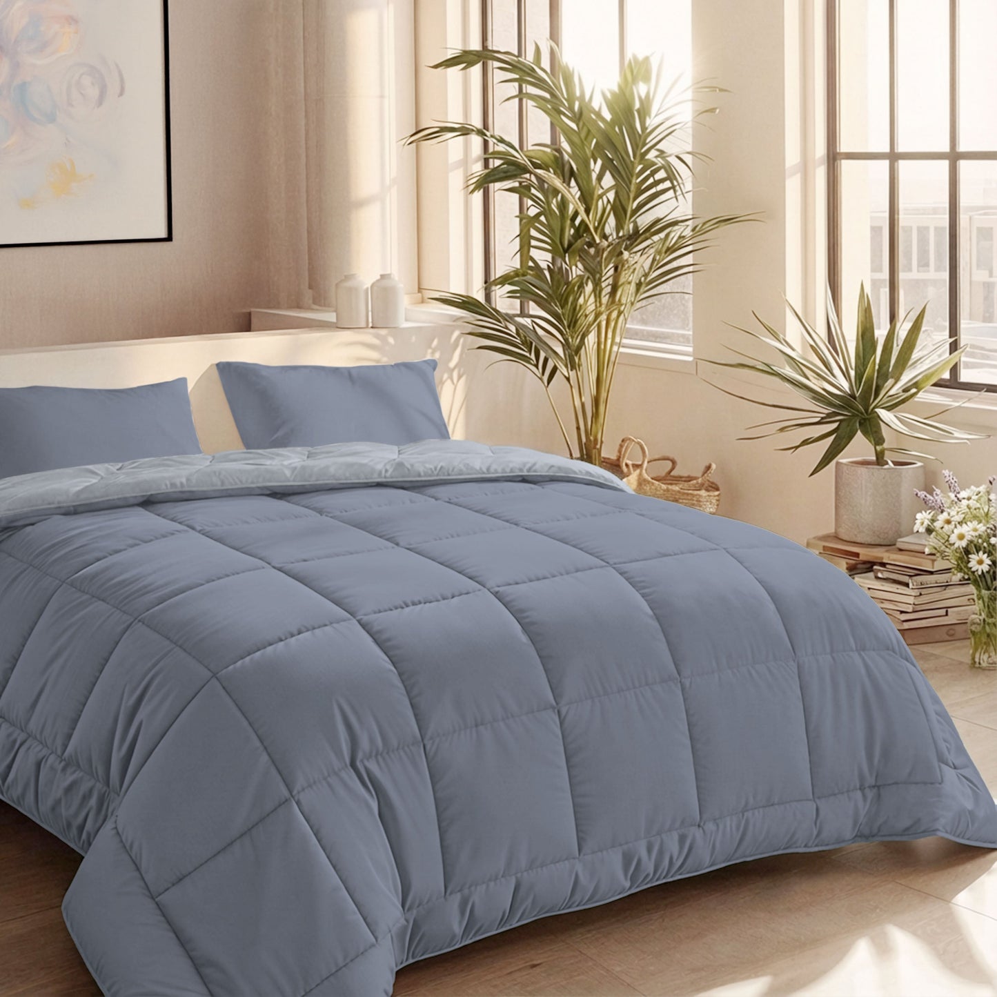 Couette d'été Zelesta Comfort Duo - Bleu Glacé & Bleu Doux