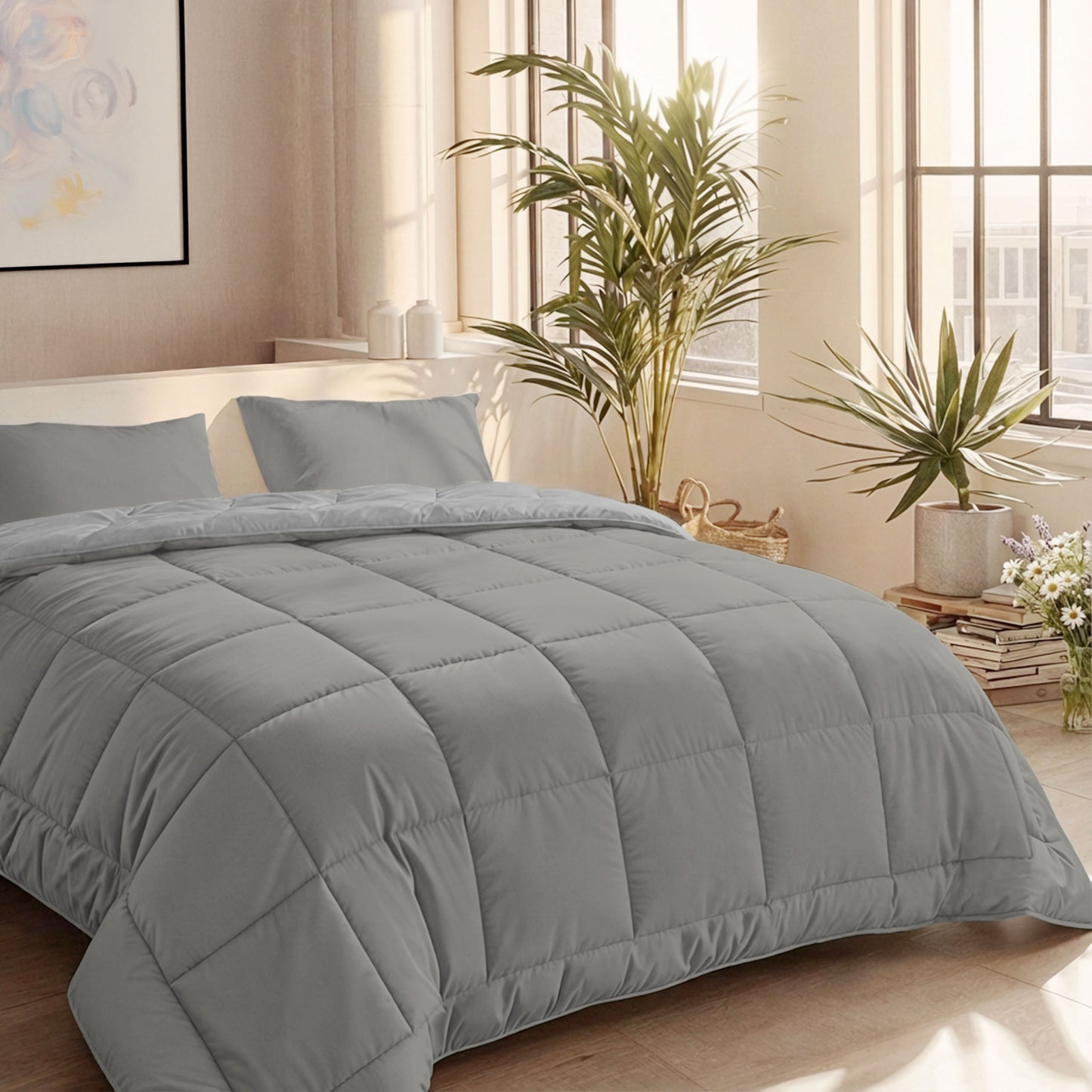 Couette d'été Zelesta Comfort Duo - Gris et Gris doux