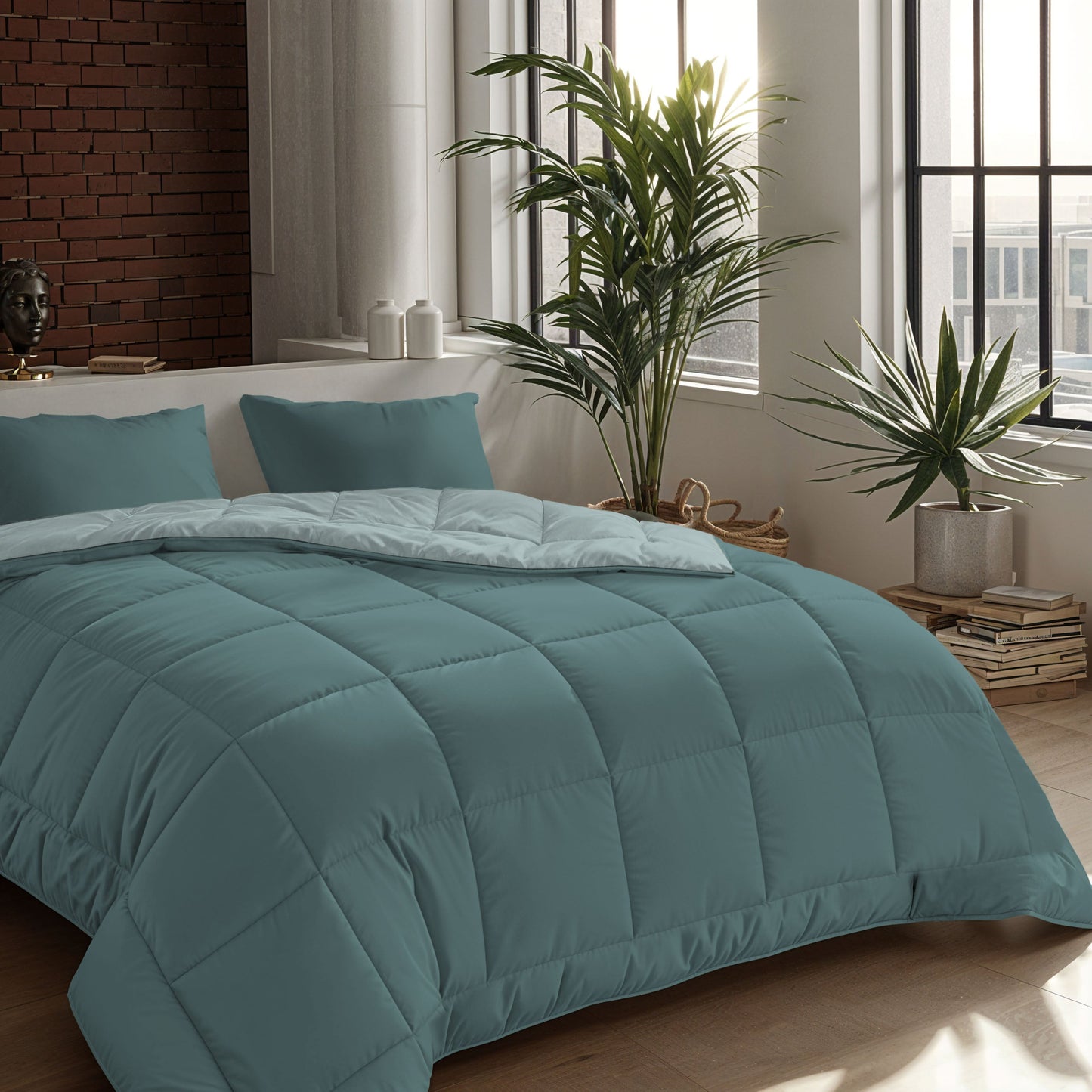 Couette Zelesta Comfort Duo - Minéral & Bleu Clair