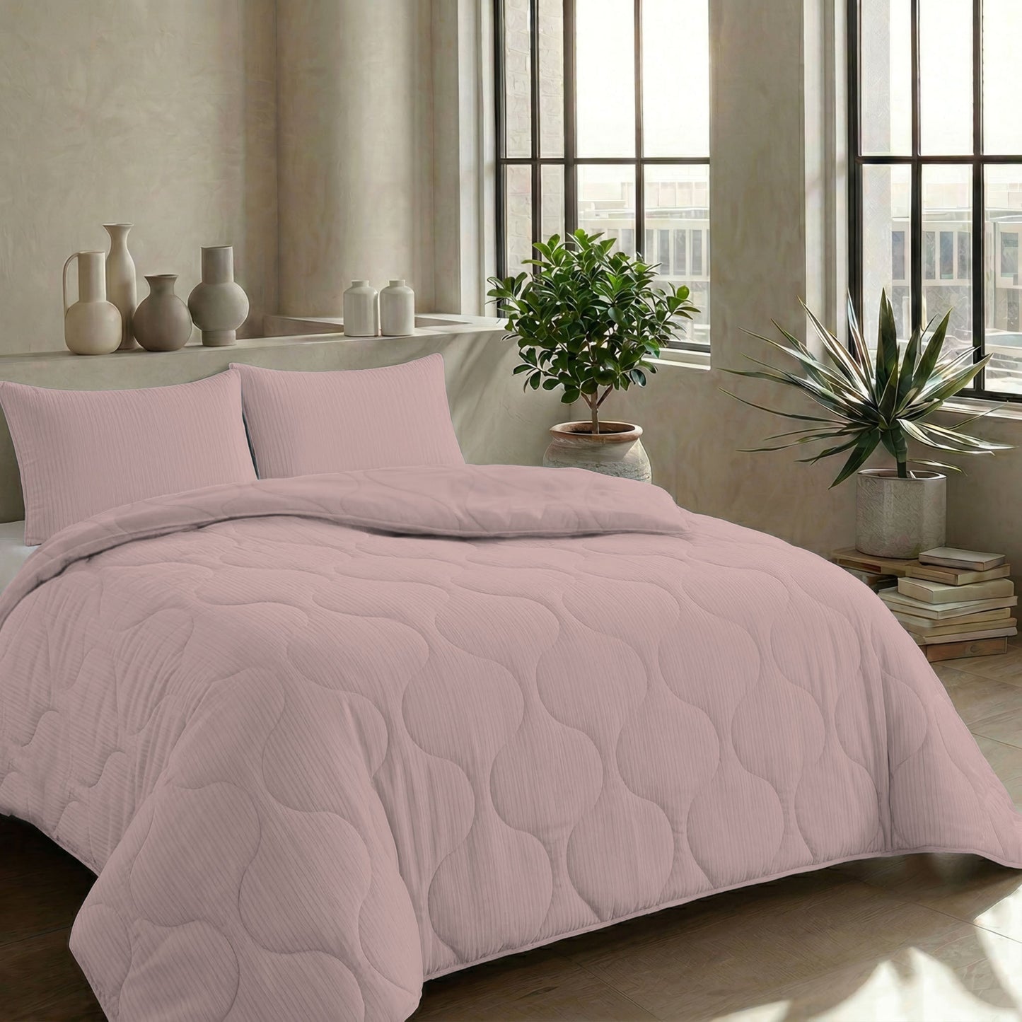 Couette d'été spéciale en mousseline Zelesta - Rose doux