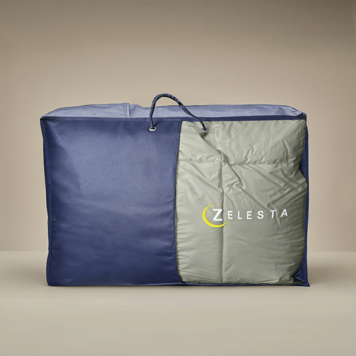 Couette Zelesta Deluxe Duo en coton percale - Vert olive et menthe