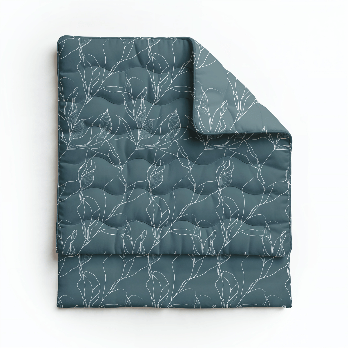 Couette en coton design Zelesta Pure - Feuilles blanches