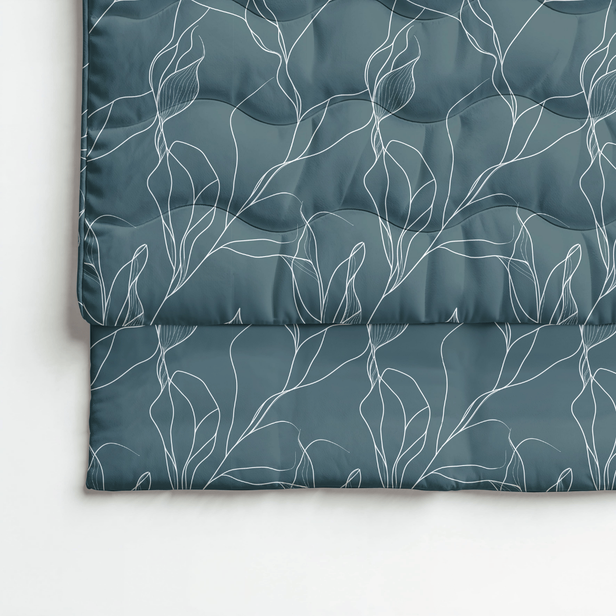 Couette en coton design Zelesta Pure - Feuilles blanches