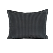 Zelesta Deluxe Hotel Stripe Satin Cotton Taies d'oreiller Lot de 2 - Anthracite