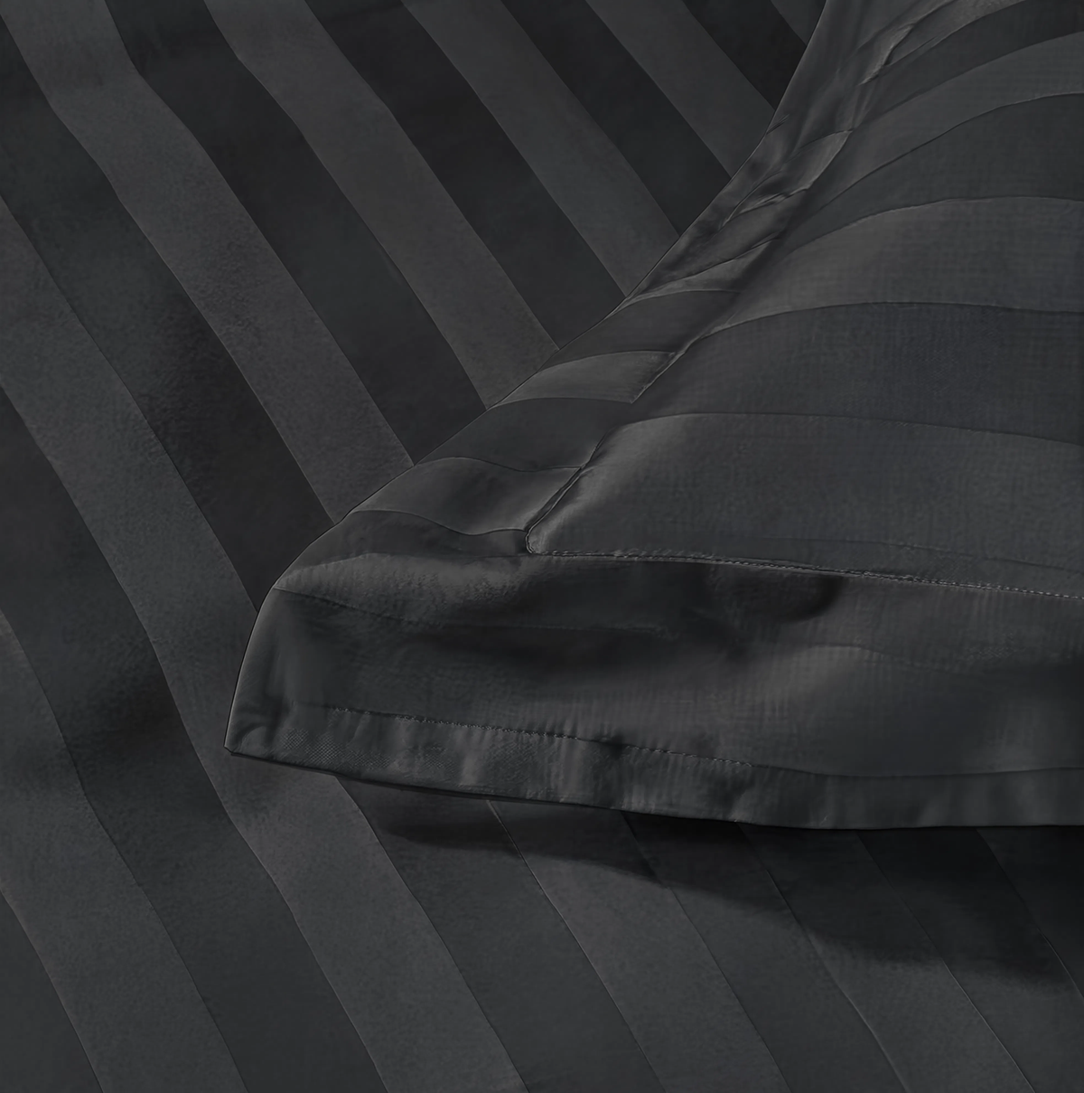 Zelesta Deluxe Hotel Stripe Satin Cotton Couette - Anthracite