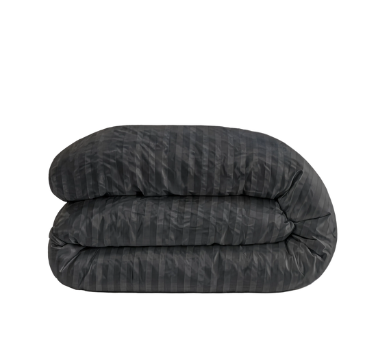 Zelesta Deluxe Hotel Stripe Satin Cotton Couette - Anthracite