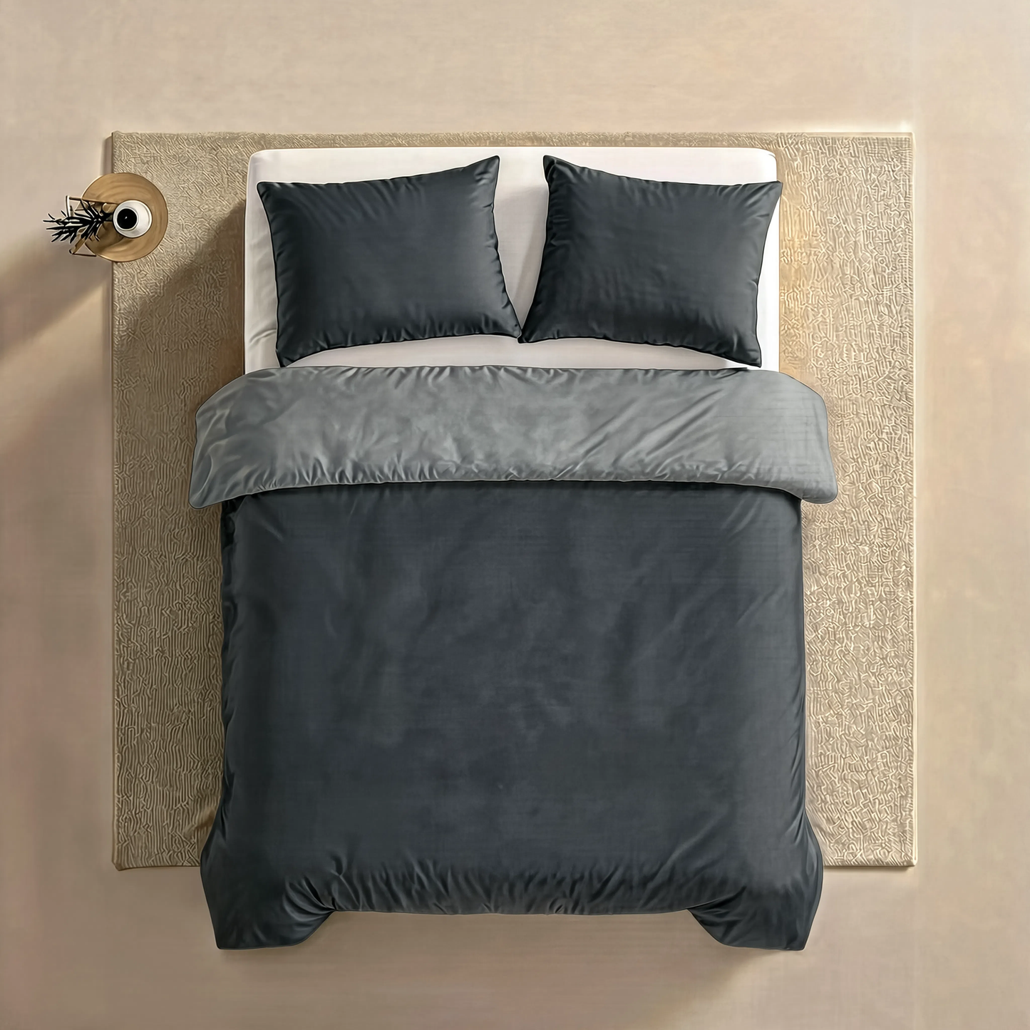 Zelesta Comfort Duo Nahtlose Bettdecke - Grau & Anthrazit