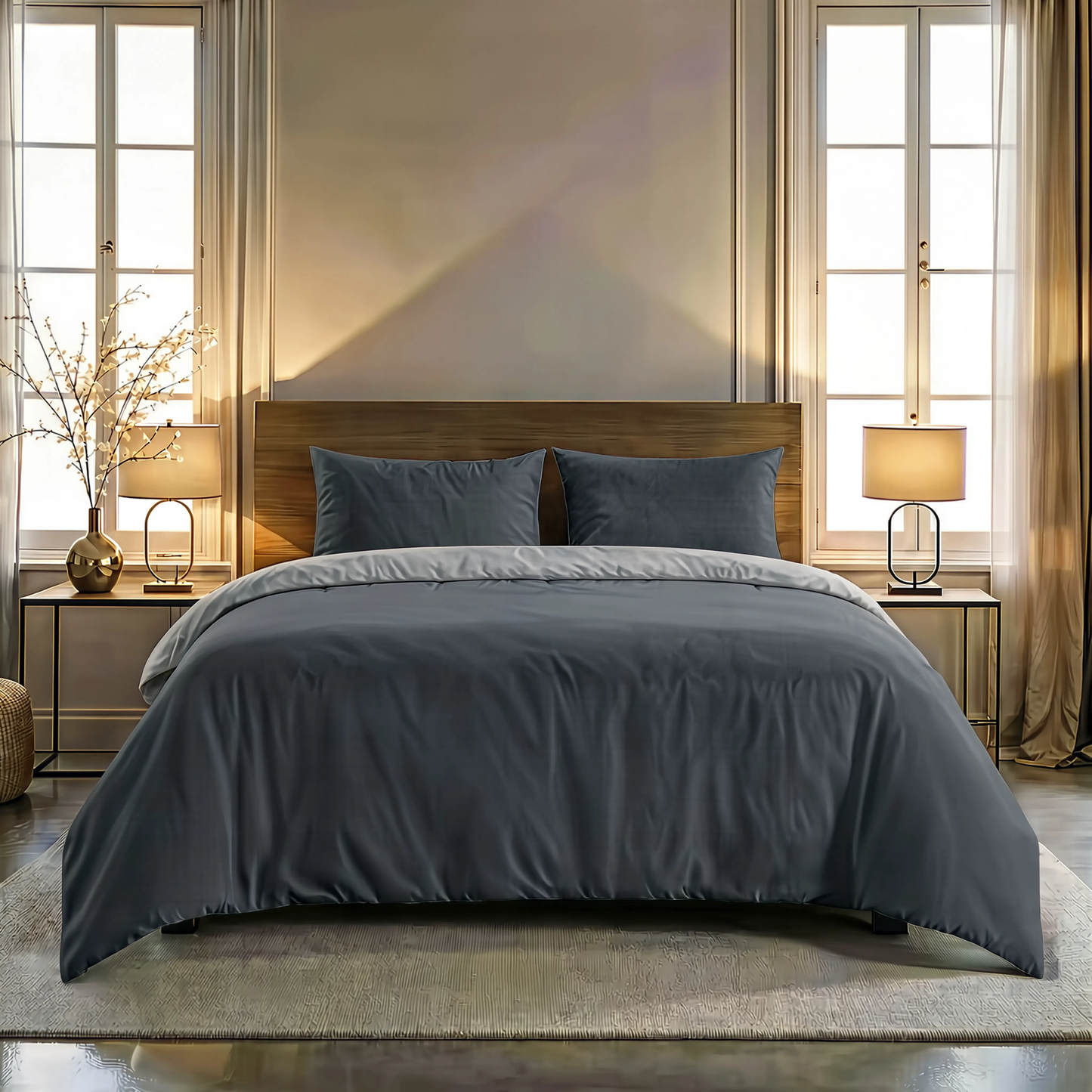 Zelesta Comfort Duo Nahtlose Bettdecke - Grau & Anthrazit