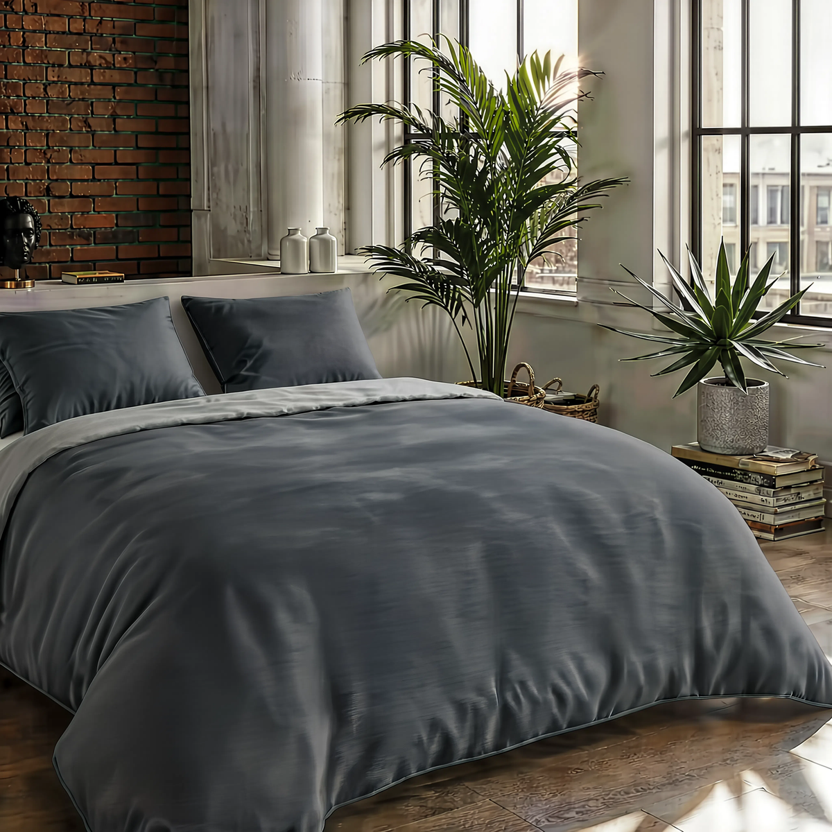 Zelesta Comfort Duo Nahtlose Bettdecke - Grau & Anthrazit