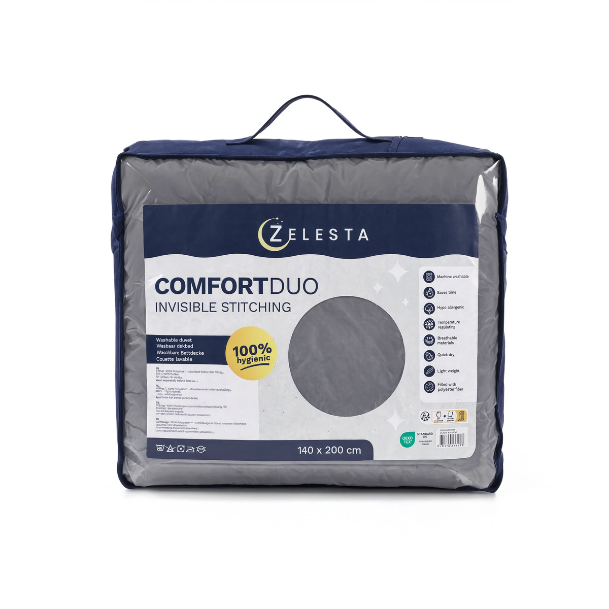 Zelesta Comfort Duo Nahtlose Bettdecke - Grau & Anthrazit