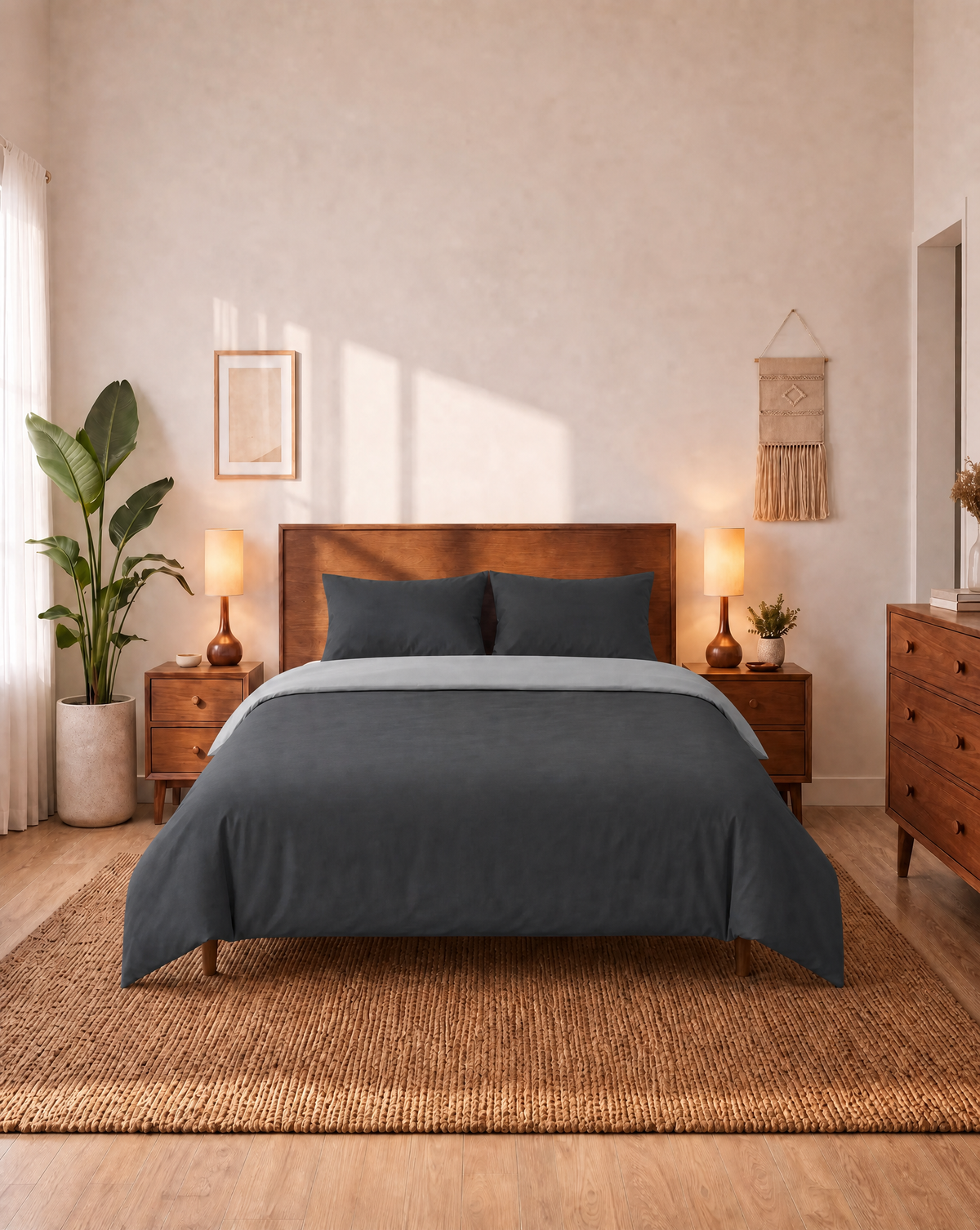 Zelesta Comfort Duo Nahtlose Bettdecke - Grau & Anthrazit