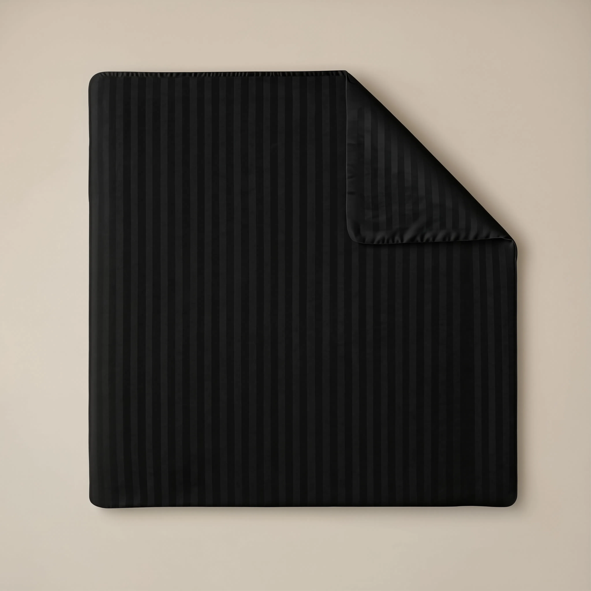 Zelesta Deluxe Hotel Stripe Satin Cotton Couette - Noir