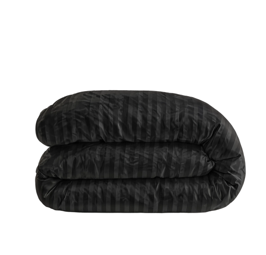 Zelesta Deluxe Hotel Stripe Satin Cotton Couette - Noir