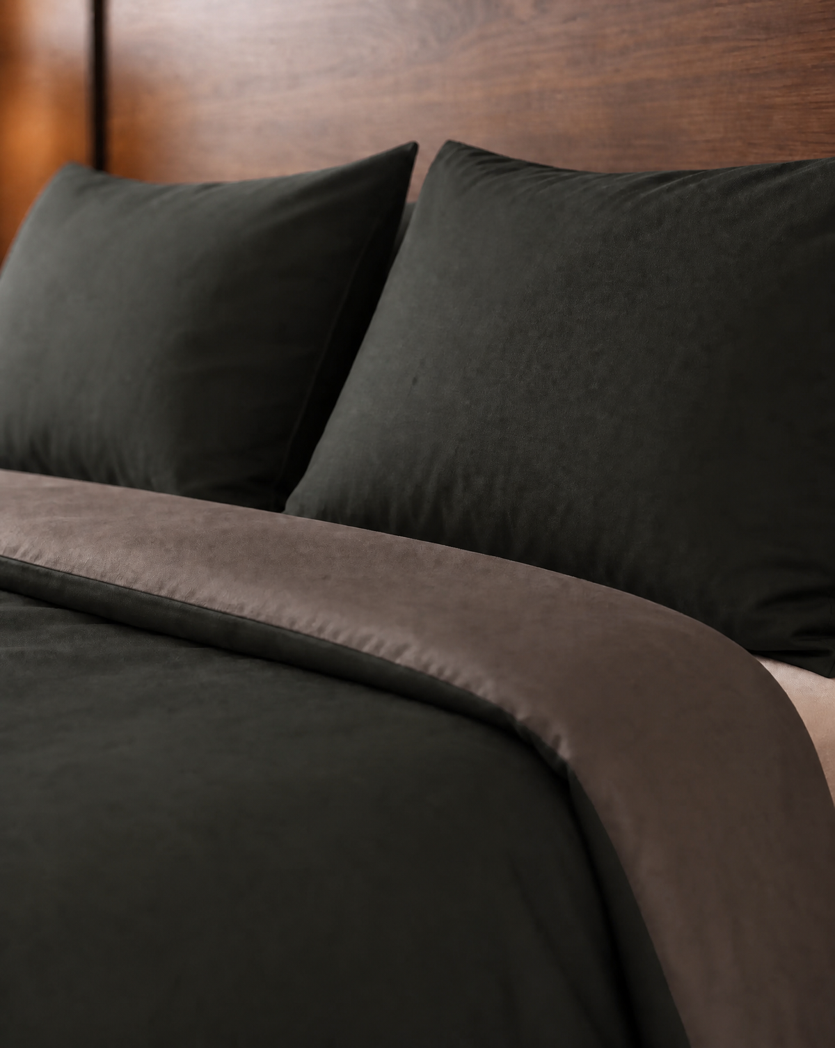 Zelesta Pure Duo Nahtlose Bettdecke aus Baumwolle - Schwarz & Anthrazit