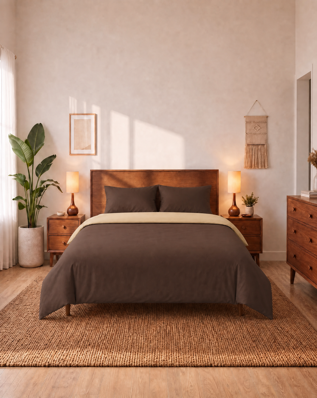Zelesta Comfort Duo Nahtlose Bettdecke - Taupe & Braun