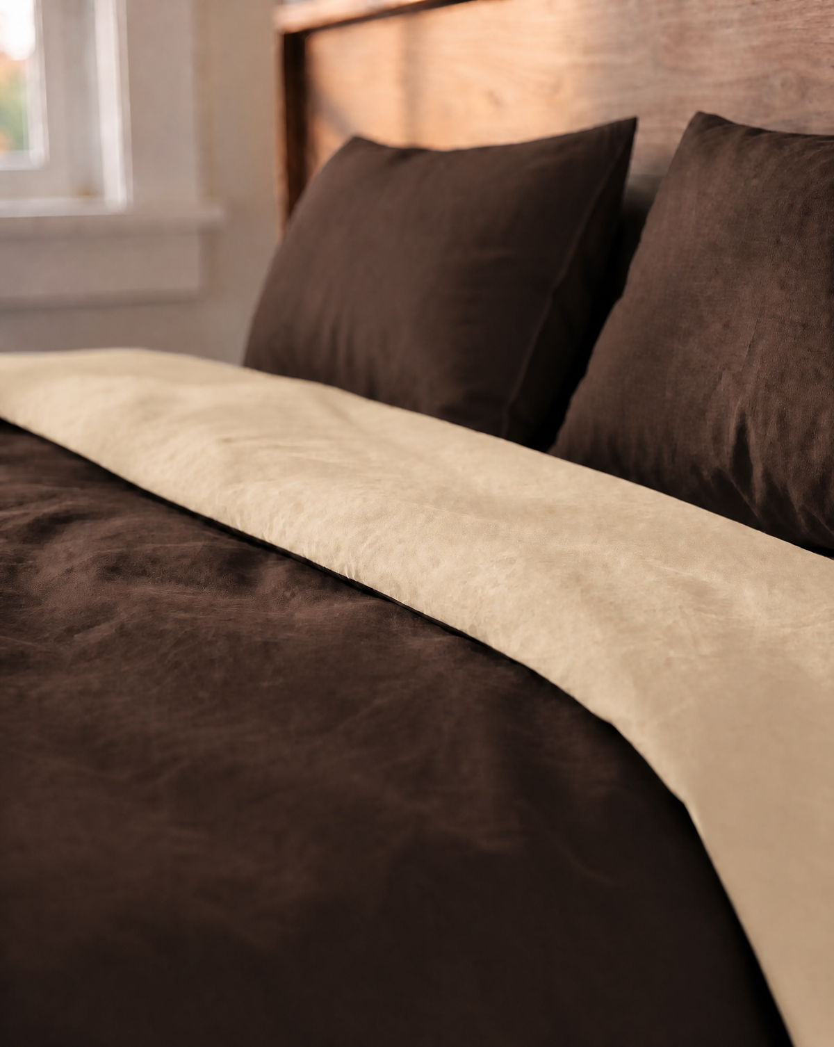 Zelesta Comfort Duo Nahtlose Bettdecke - Taupe & Braun
