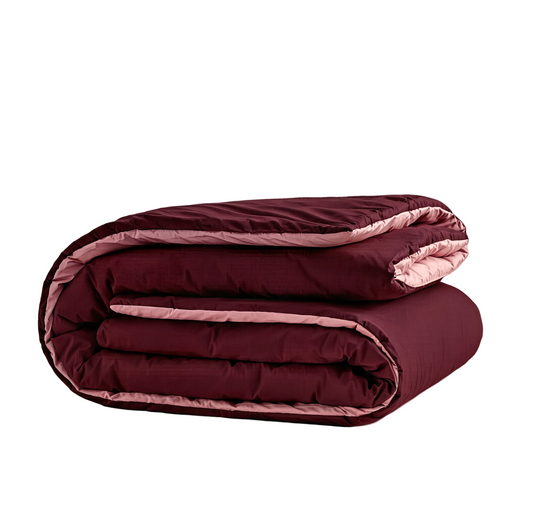 Zelesta Comfort Duo Seamless Duvet - Old Pink & Burgundy Red