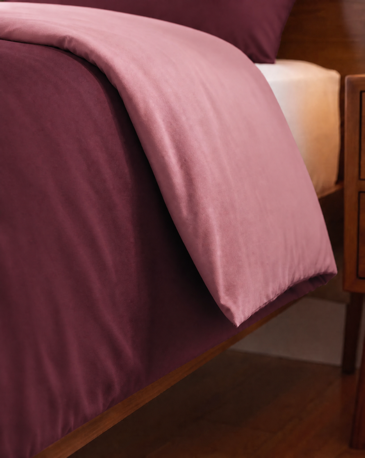 Zelesta Comfort Duo Nahtlose Bettdecke - Altrosa & Bordeauxrot