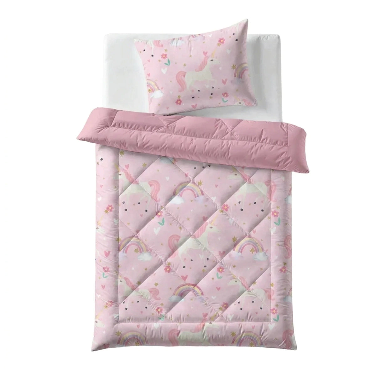Zelesta Comfort Kids Bettdecke - Regenbogen-Einhorn