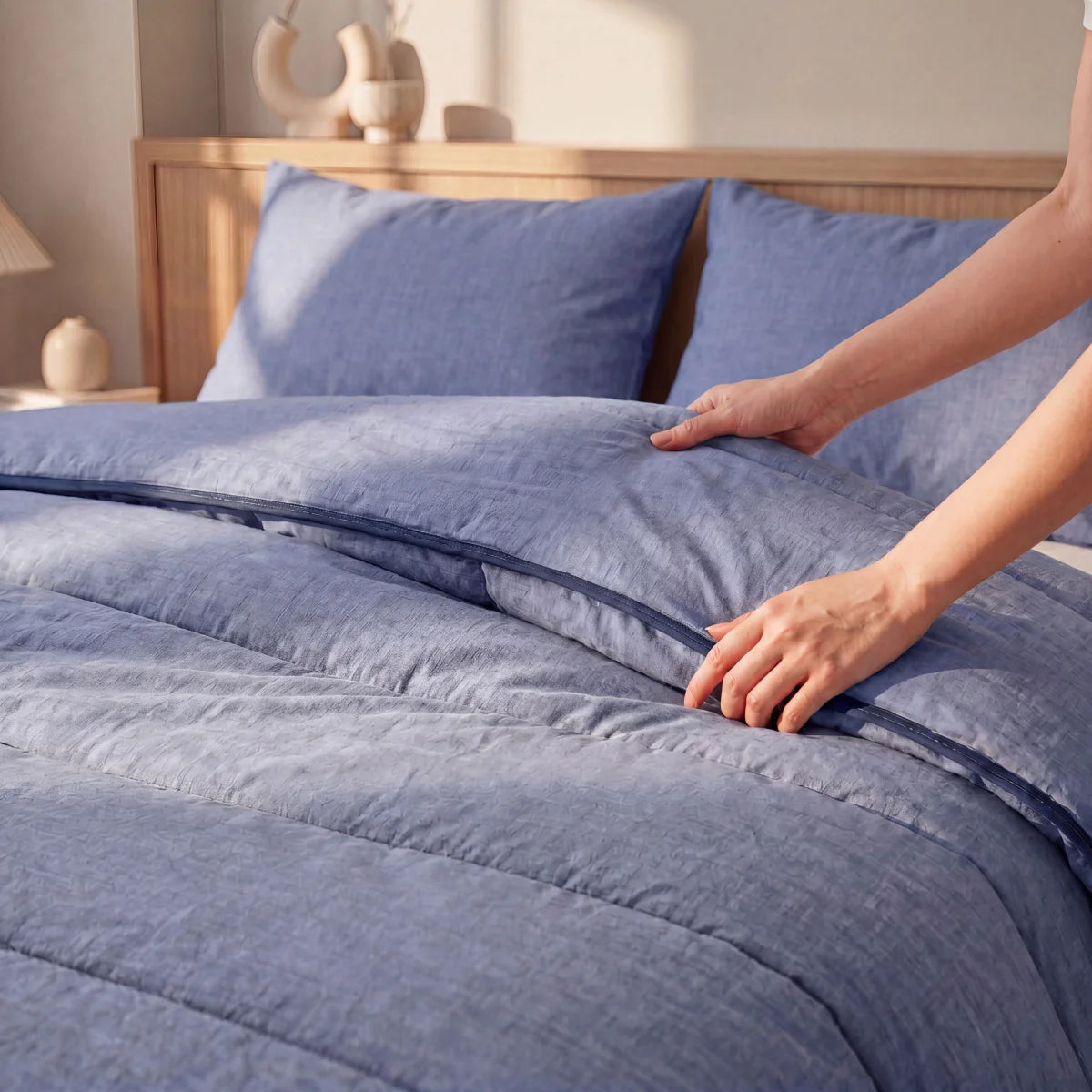 Zelesta Comfort Structure Couette d'Été - Denim