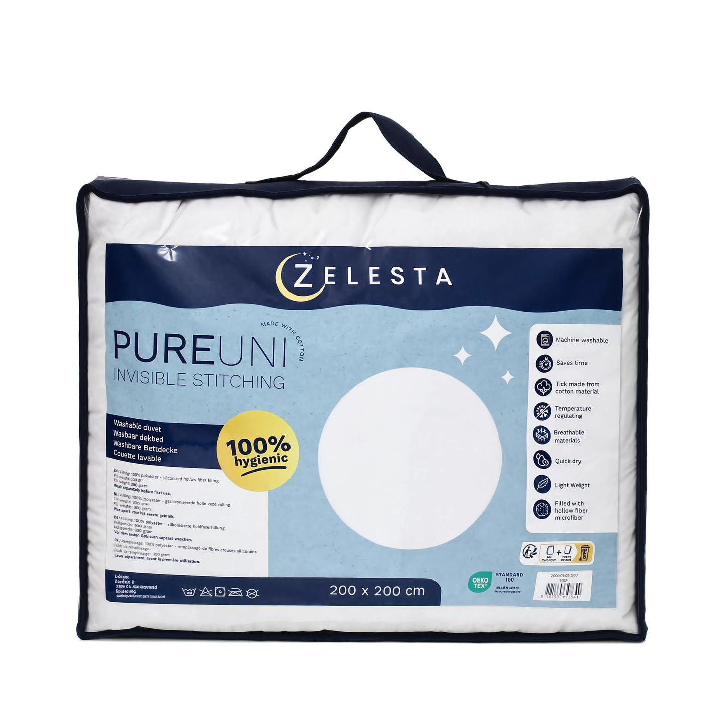 Zelesta Pure Uni Nahtlose Bettdecke aus Baumwolle - Cloud Dancer