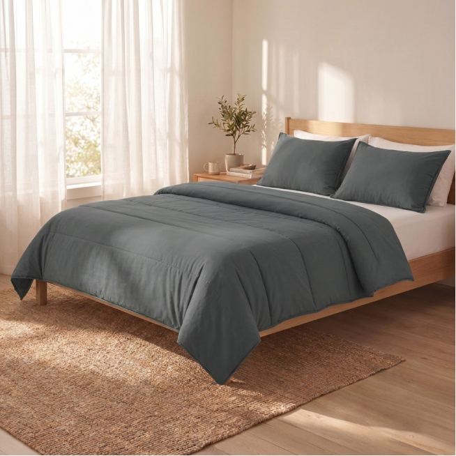 Couette d'été Zelesta Comfort Uni - Gris Pierre