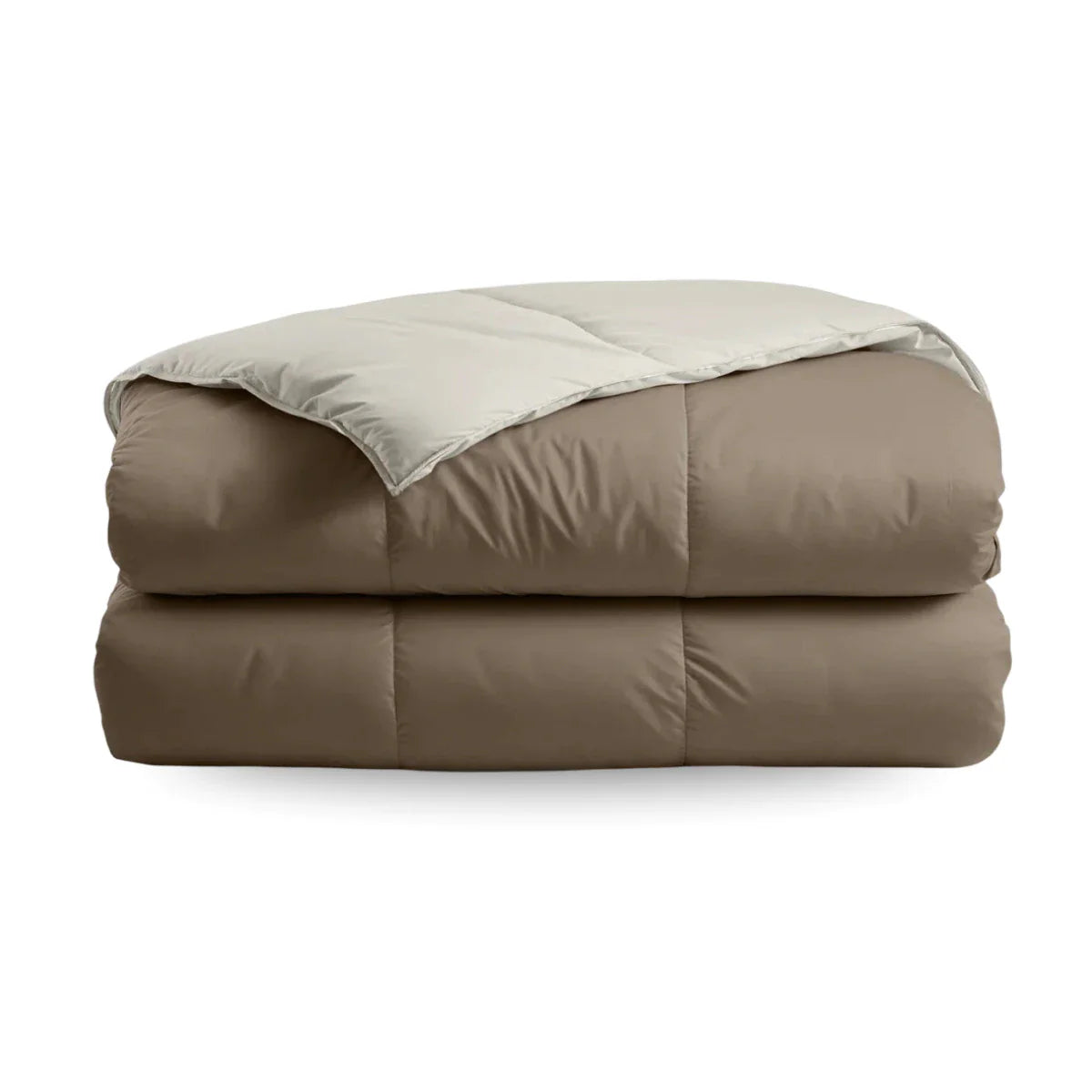 Couette d'été Zelesta Deluxe Duo en coton percale - Taupe et crème