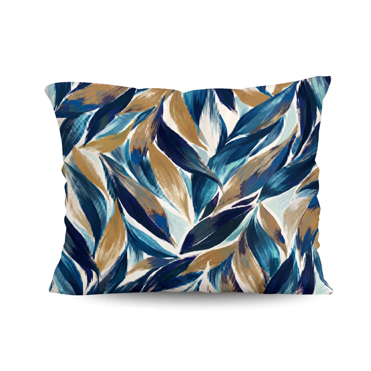Zelesta Deluxe Design Satin Cotton Pillowcase - Blue Multicolor Leaves
