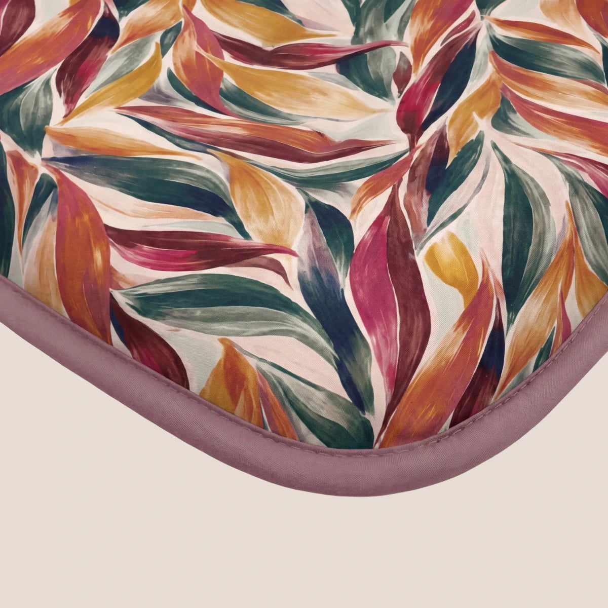 Zelesta Deluxe Design Satin Cotton - Pink Multicolor Leaves