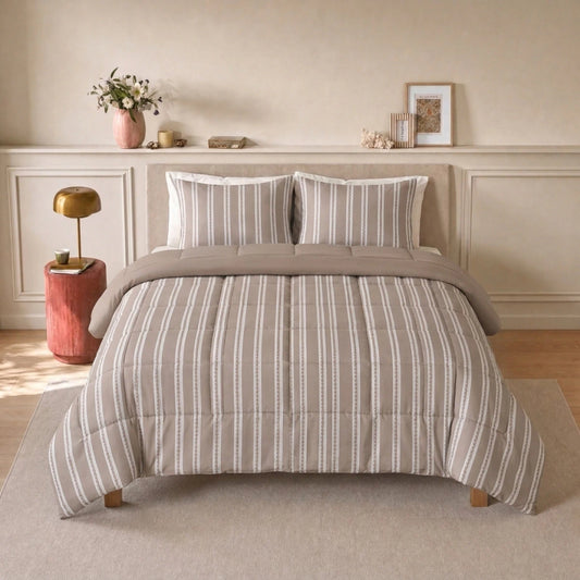 Zelesta Deluxe Design Satin Cotton - Taupe Stripes