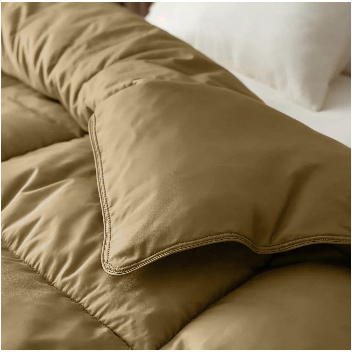 Couette d'été Zelesta Deluxe Uni en coton satin - Jaune ocre